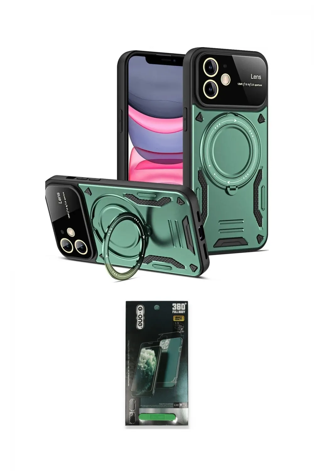 ieg™ iPhone 11 Kılıf Kıvılcım Modern Serisi - Şeffaf 360 Full Body Arka Koruyucu