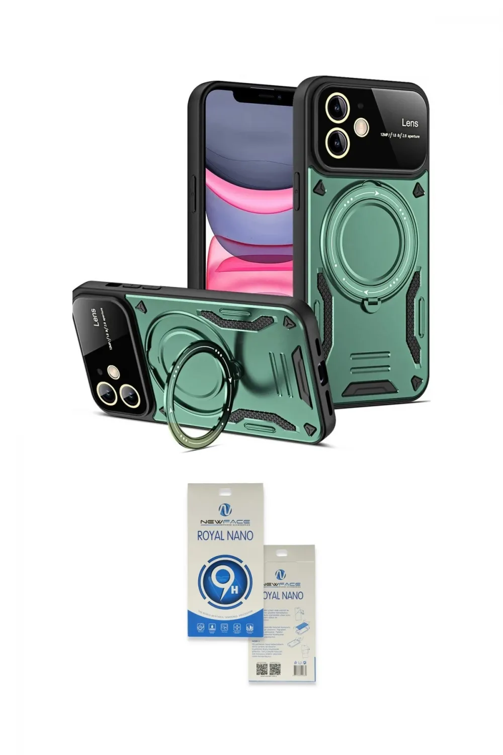 ieg™ iPhone 11 Kılıf Kıvılcım Modern Serisi - Şeffaf Royal Nano Ekran Koruyucu