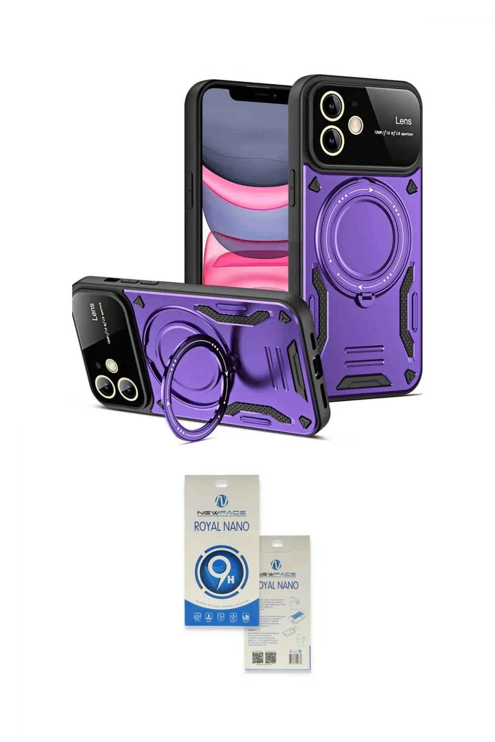 ieg™ iPhone 11 Kılıf Kıvılcım Modern Serisi - Şeffaf Royal Nano Ekran Koruyucu