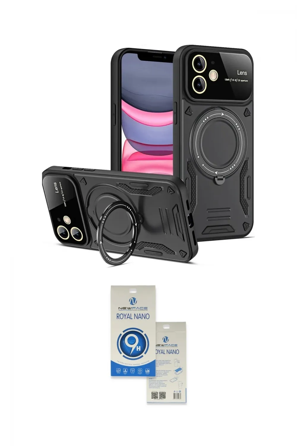ieg™ iPhone 11 Kılıf Kıvılcım Modern Serisi - Şeffaf Royal Nano Ekran Koruyucu