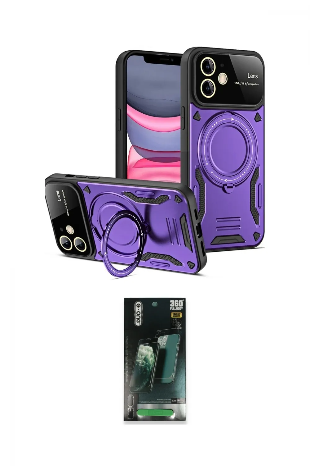 ieg™ iPhone 11 Kılıf Kıvılcım Modern Serisi - Siyah 360 Mat Full Body Arka Koruyucu