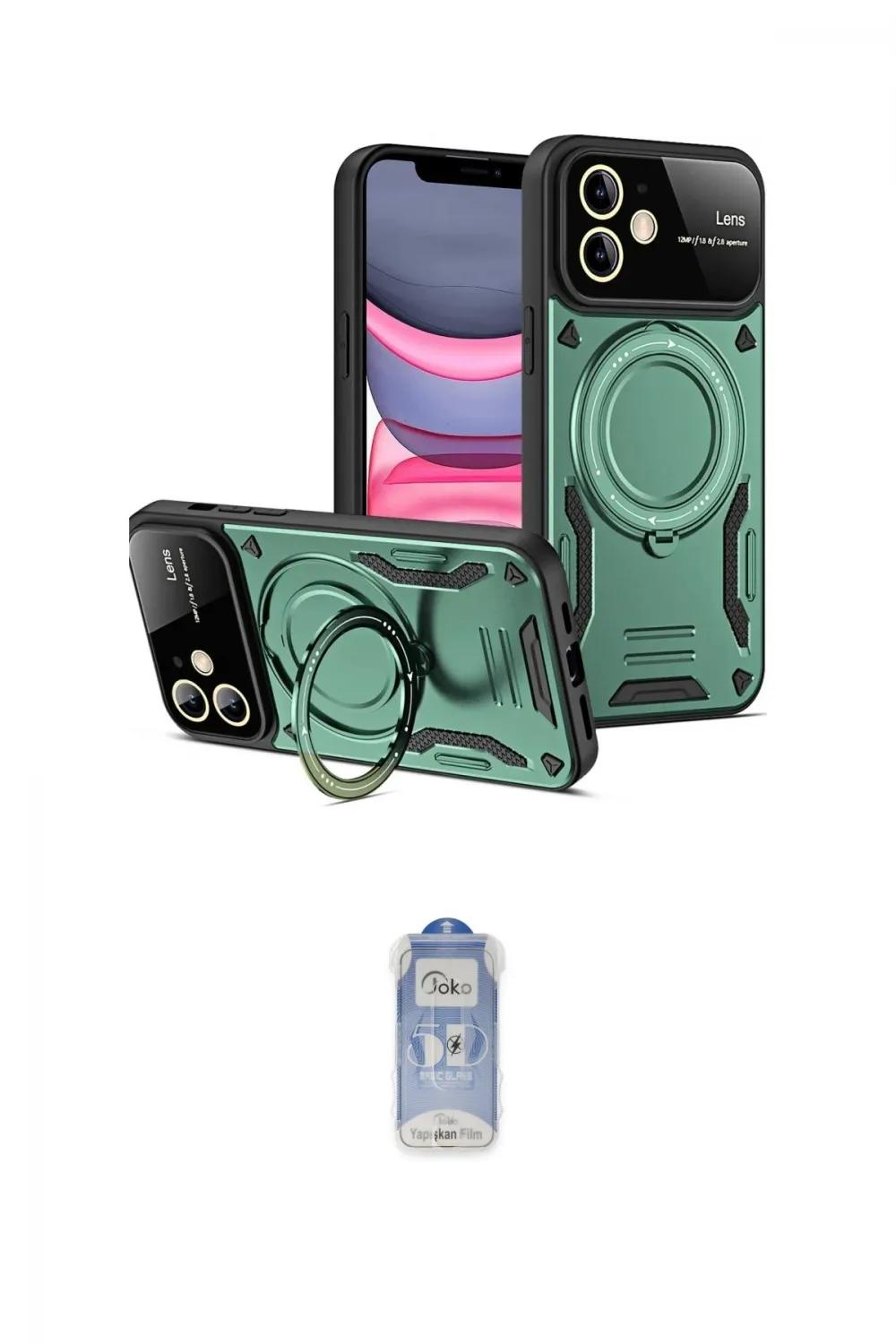 ieg™ iPhone 11 Kılıf Kıvılcım Modern Serisi - Siyah Joko Magic 5D Cam