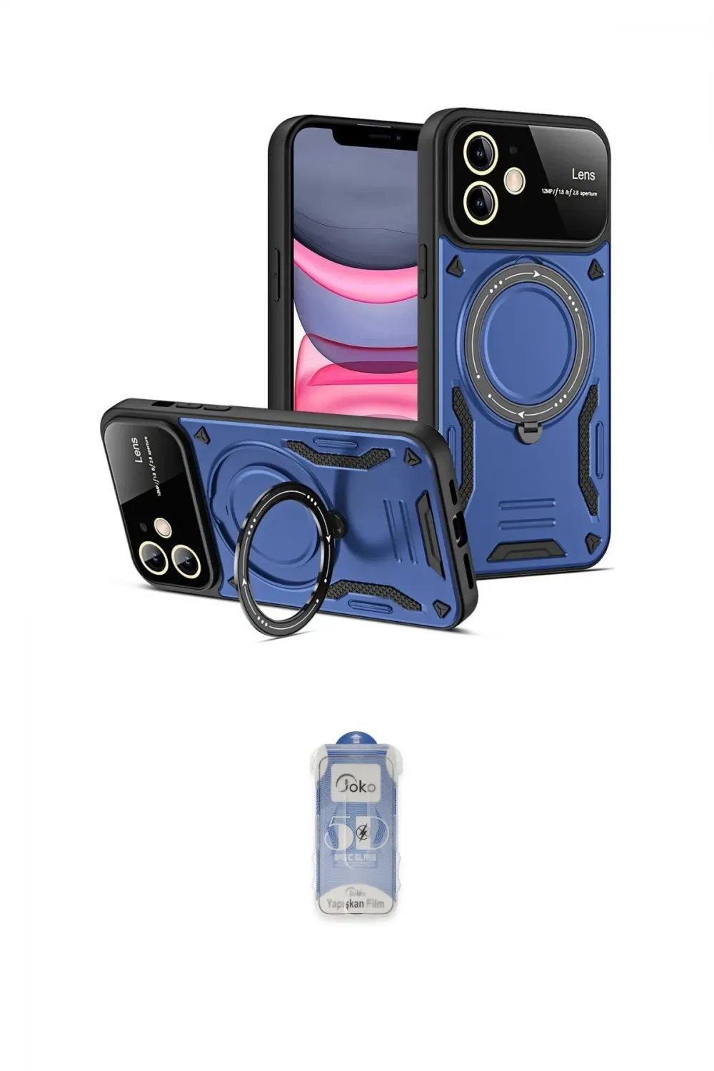 ieg™ iPhone 11 Kılıf Kıvılcım Modern Serisi - Siyah Joko Magic 5D Cam