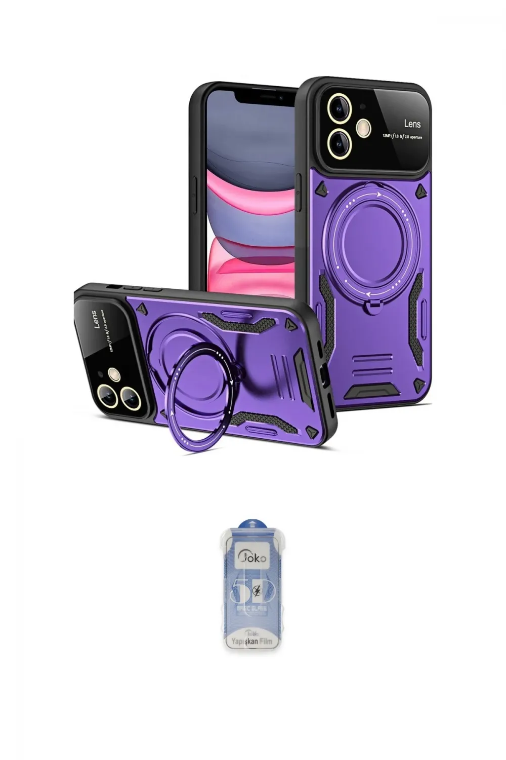 ieg™ iPhone 11 Kılıf Kıvılcım Modern Serisi - Siyah Joko Magic 5D Cam