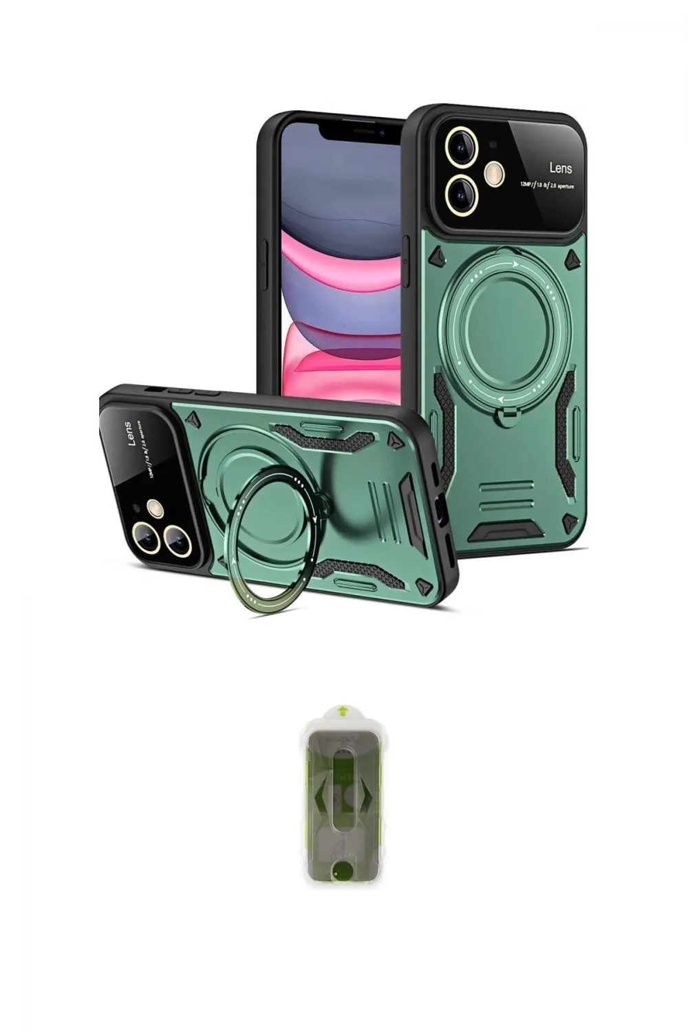 ieg™ iPhone 11 Kılıf Kıvılcım Modern Serisi - Siyah Joko Magic 5D Hayalet Cam