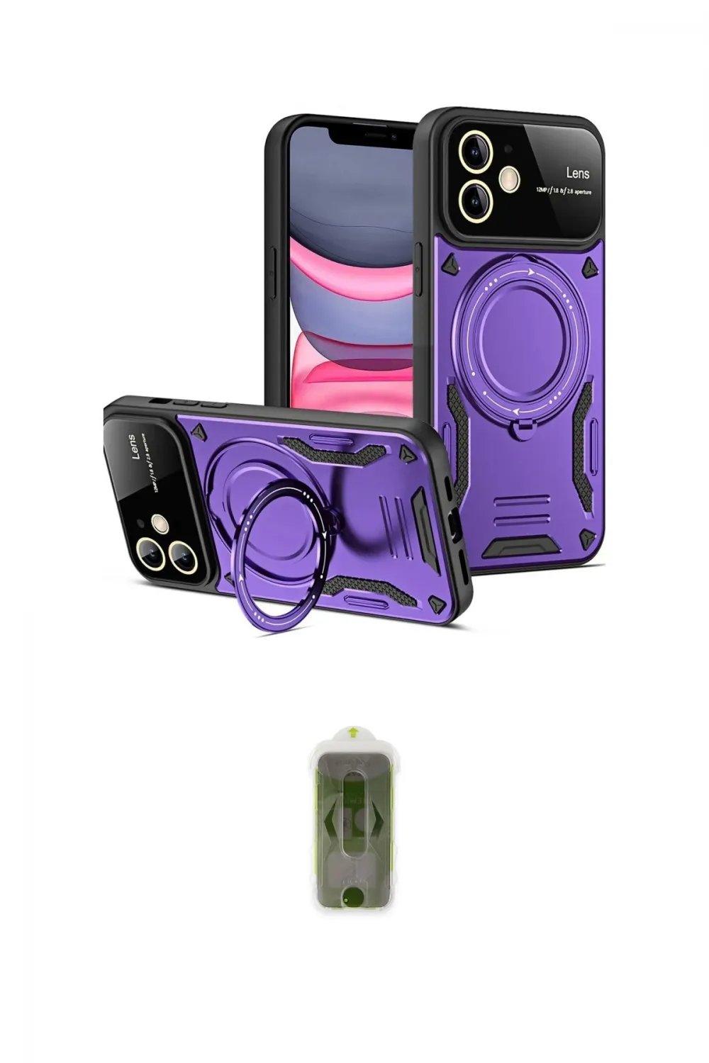 ieg™ iPhone 11 Kılıf Kıvılcım Modern Serisi - Siyah Joko Magic 5D Hayalet Cam