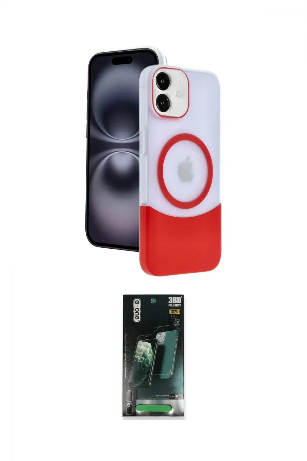 ieg™ iPhone 11 Kılıf Kozmos Form Özel Seri - Siyah 360 Mat Full Body Arka Koruyucu