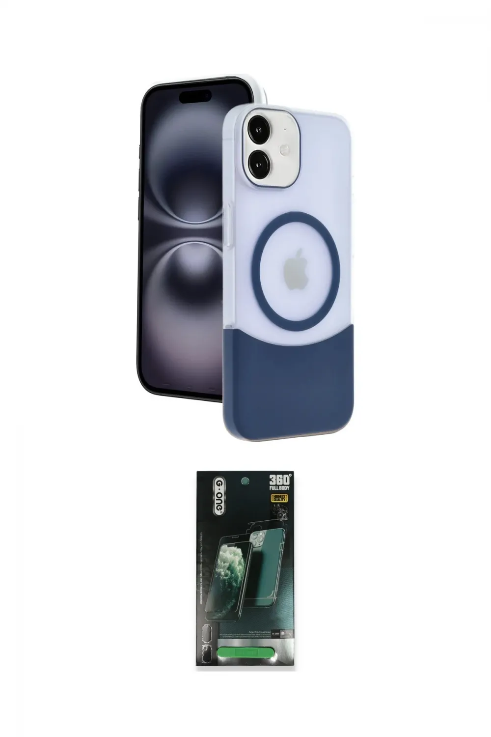 ieg™ iPhone 11 Kılıf Kozmos Form Özel Seri - Siyah 360 Mat Full Body Arka Koruyucu
