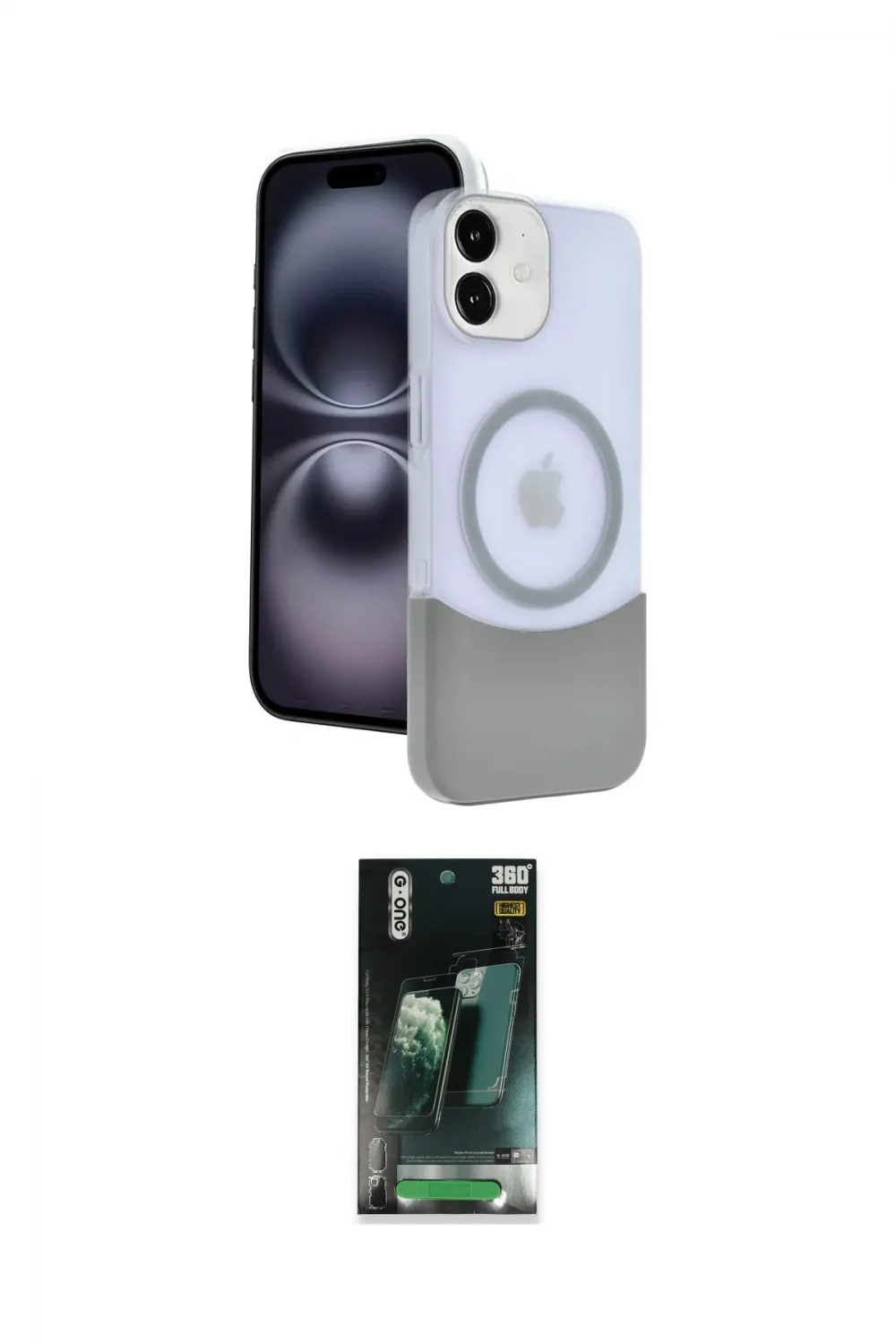 ieg™ iPhone 11 Kılıf Kozmos Form Özel Seri - Siyah 360 Mat Full Body Arka Koruyucu