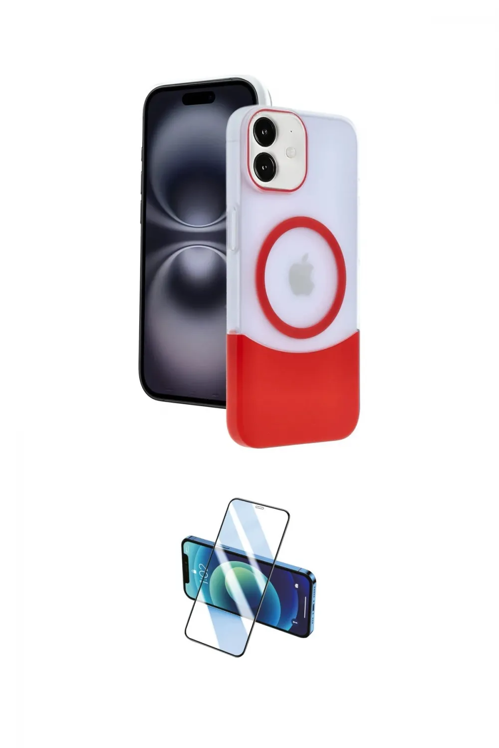 ieg™ iPhone 11 Kılıf Kozmos Form Özel Seri - Siyah 3D Antistatik Cam Ekran Koruyucu