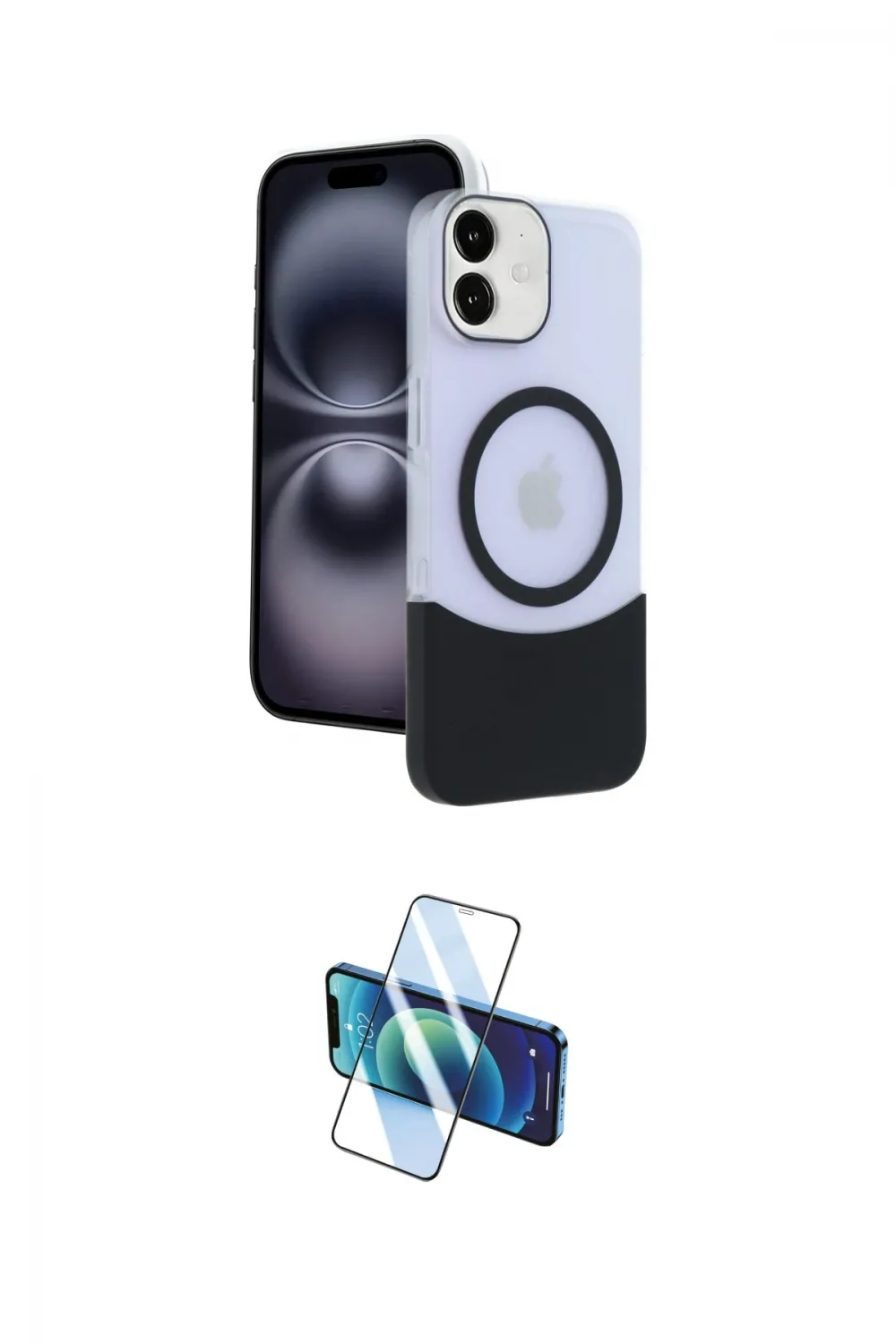 ieg™ iPhone 11 Kılıf Kozmos Form Özel Seri - Siyah 3D Antistatik Cam Ekran Koruyucu