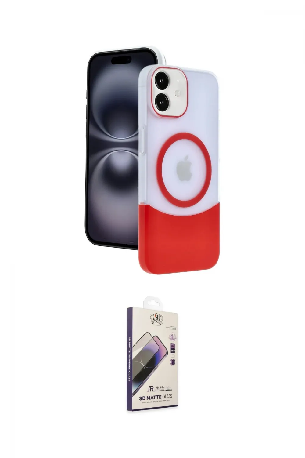 ieg™ iPhone 11 Kılıf Kozmos Form Özel Seri - Siyah Bilvis 3D Mat Cam Ekran Koruyucu