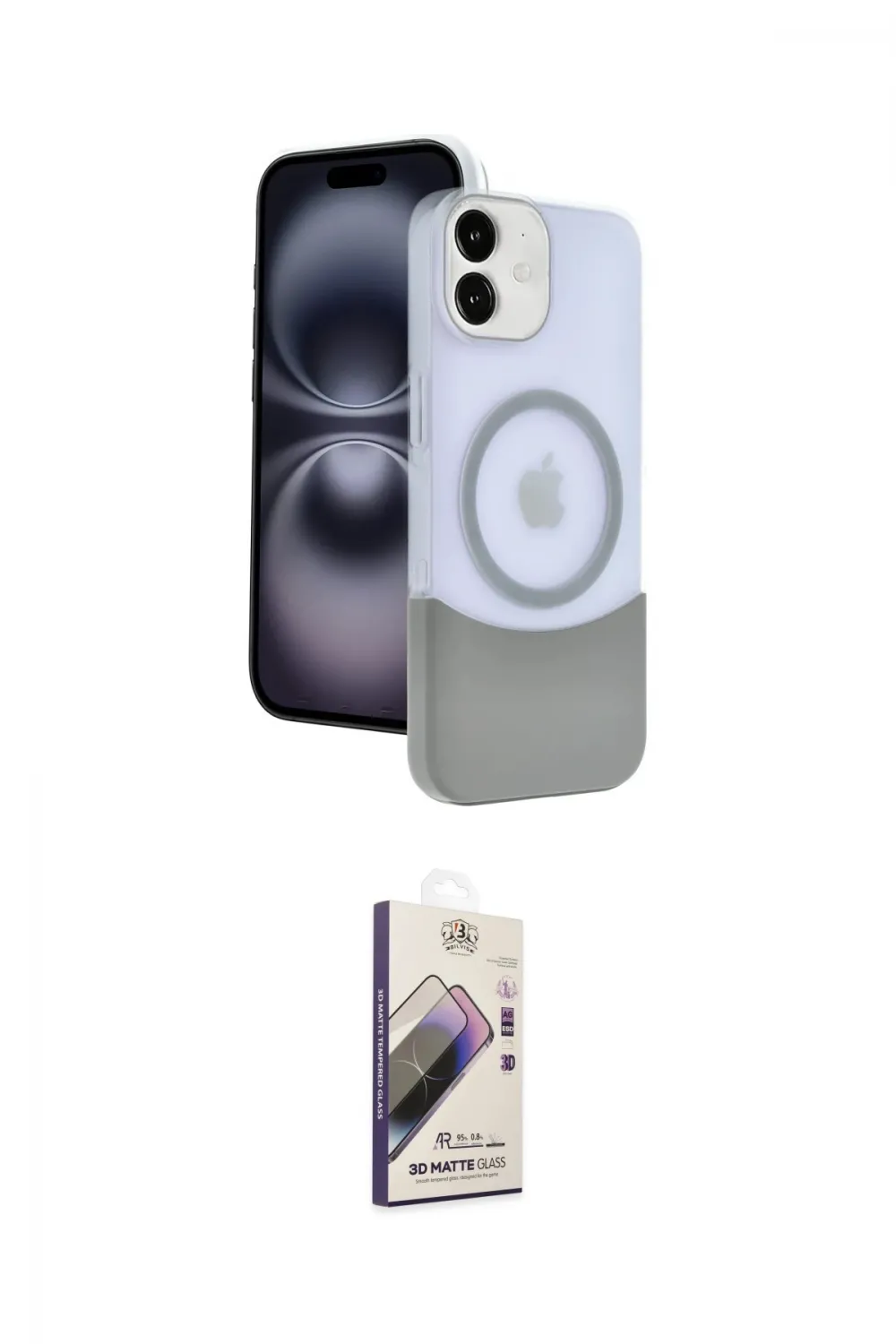 ieg™ iPhone 11 Kılıf Kozmos Form Özel Seri - Siyah Bilvis 3D Mat Cam Ekran Koruyucu