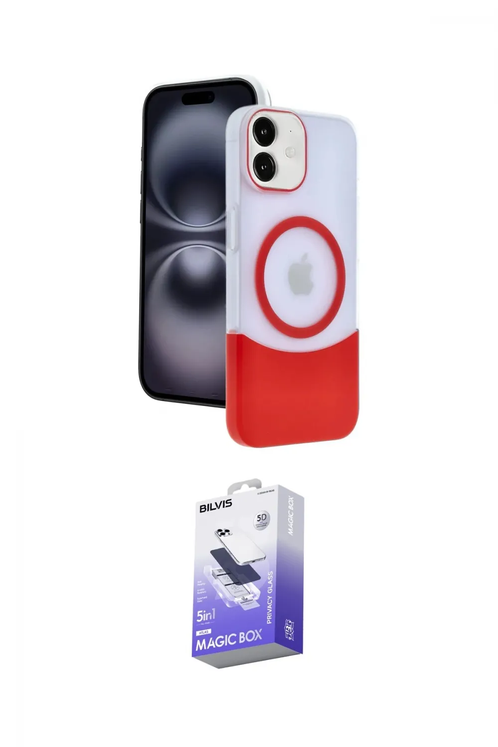 ieg™ iPhone 11 Kılıf Kozmos Form Özel Seri - Siyah Bilvis 5in1 5D Magic Hayalet Cam Ekran Koruyucu