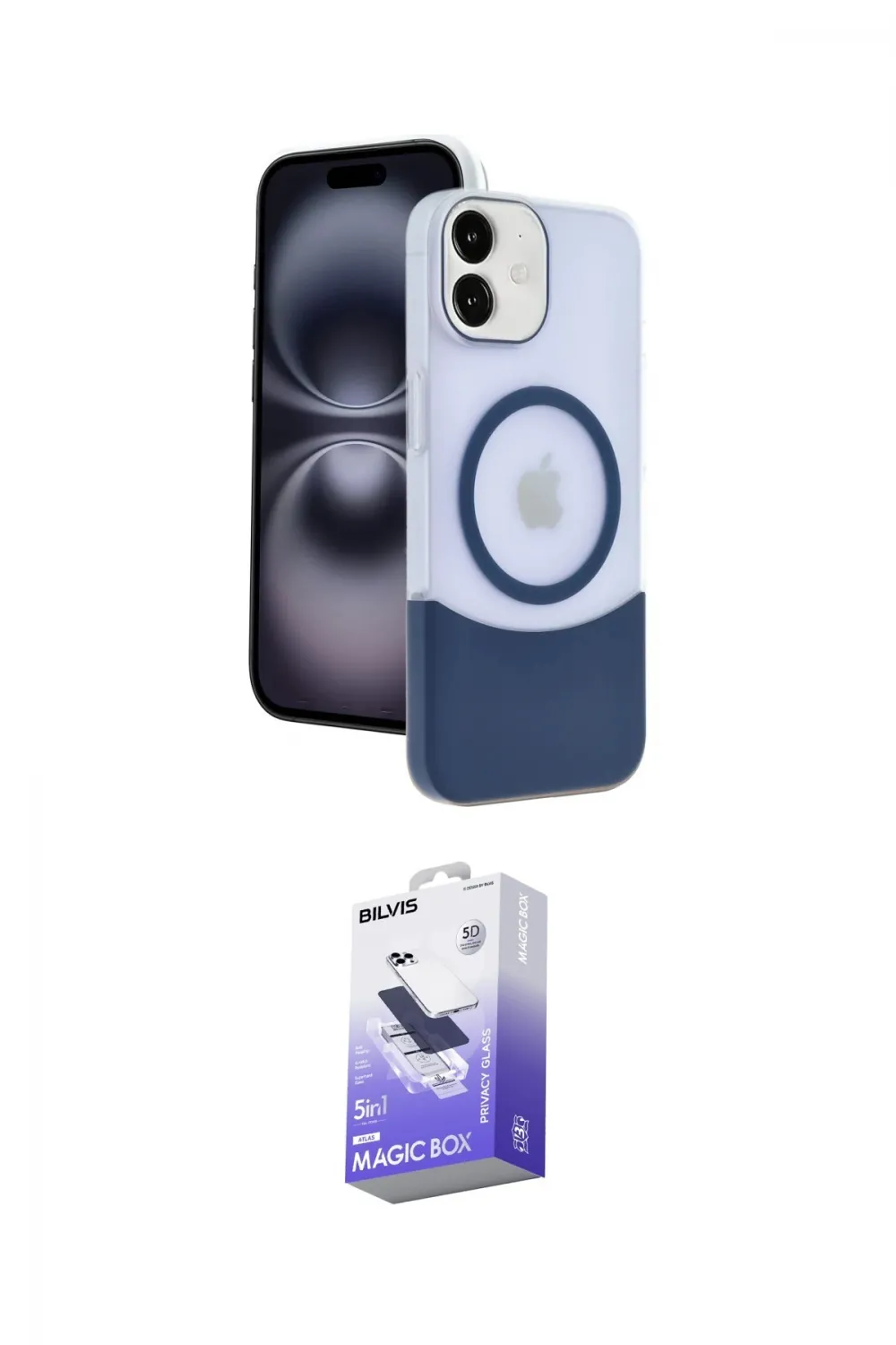 ieg™ iPhone 11 Kılıf Kozmos Form Özel Seri - Siyah Bilvis 5in1 5D Magic Hayalet Cam Ekran Koruyucu