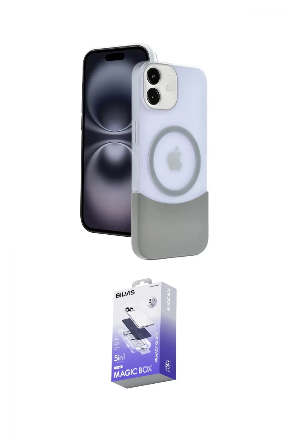 ieg™ iPhone 11 Kılıf Kozmos Form Özel Seri - Siyah Bilvis 5in1 5D Magic Hayalet Cam Ekran Koruyucu