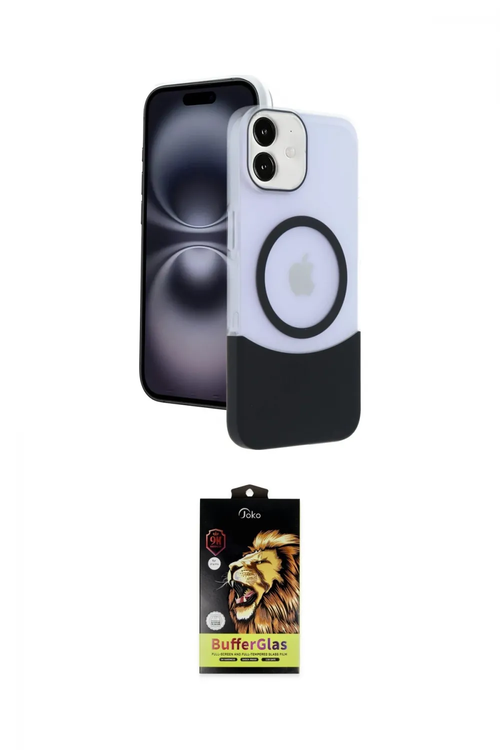 ieg™ iPhone 11 Kılıf Kozmos Form Özel Seri - Siyah Buffer Cam Ekran Koruyucu