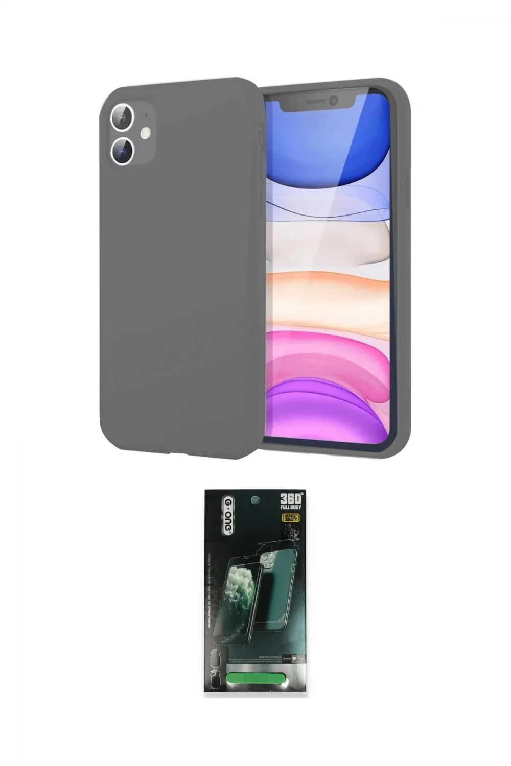 ieg™ iPhone 11 Kılıf Kozmos Yansıma Özel Seri - Şeffaf 360 Full Body Arka Koruyucu