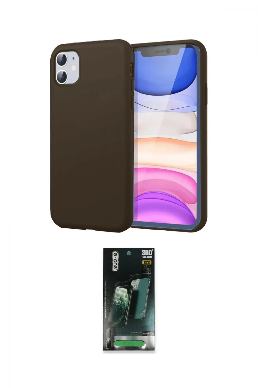 ieg™ iPhone 11 Kılıf Kozmos Yansıma Özel Seri - Şeffaf 360 Full Body Arka Koruyucu