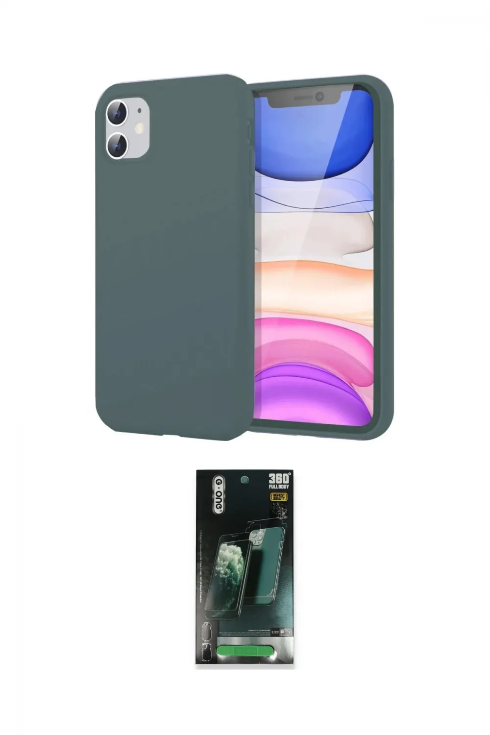 ieg™ iPhone 11 Kılıf Kozmos Yansıma Özel Seri - Şeffaf 360 Full Body Arka Koruyucu