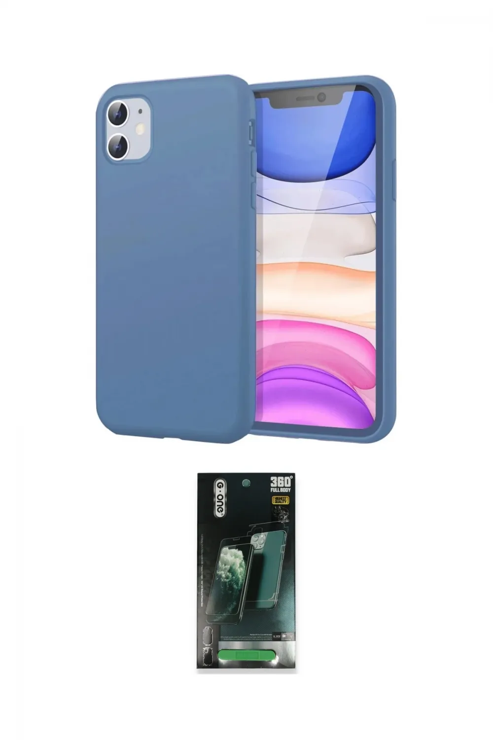 ieg™ iPhone 11 Kılıf Kozmos Yansıma Özel Seri - Şeffaf 360 Full Body Arka Koruyucu