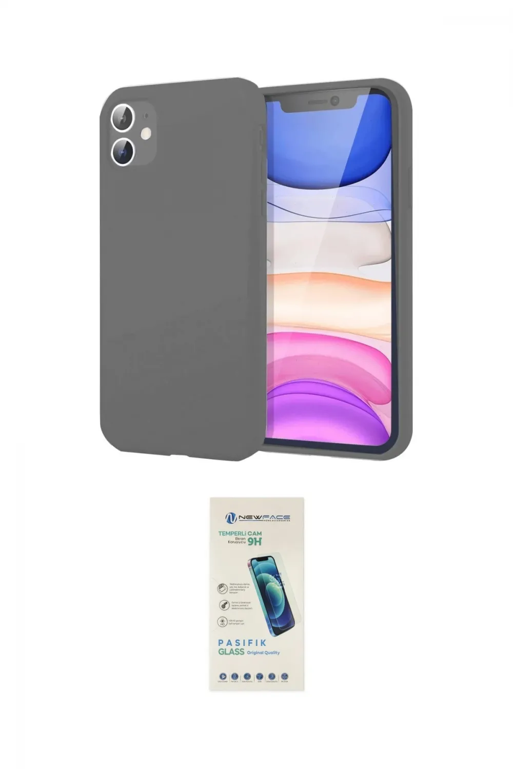 ieg™ iPhone 11 Kılıf Kozmos Yansıma Özel Seri - Şeffaf Pasifik Cam Ekran Koruyucu