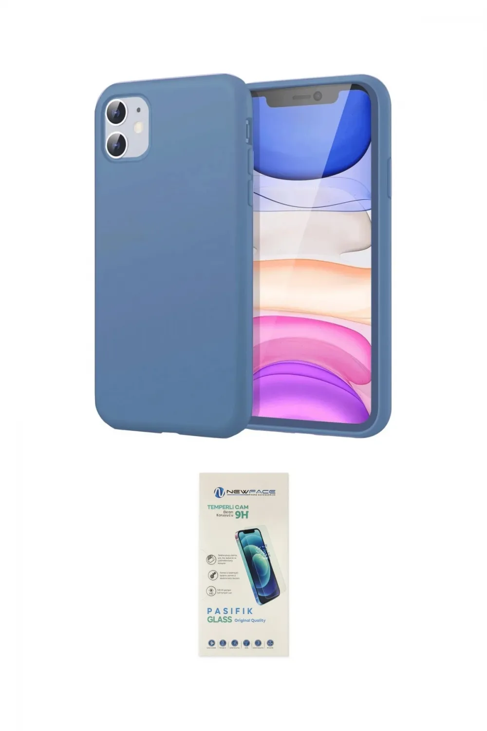 ieg™ iPhone 11 Kılıf Kozmos Yansıma Özel Seri - Şeffaf Pasifik Cam Ekran Koruyucu