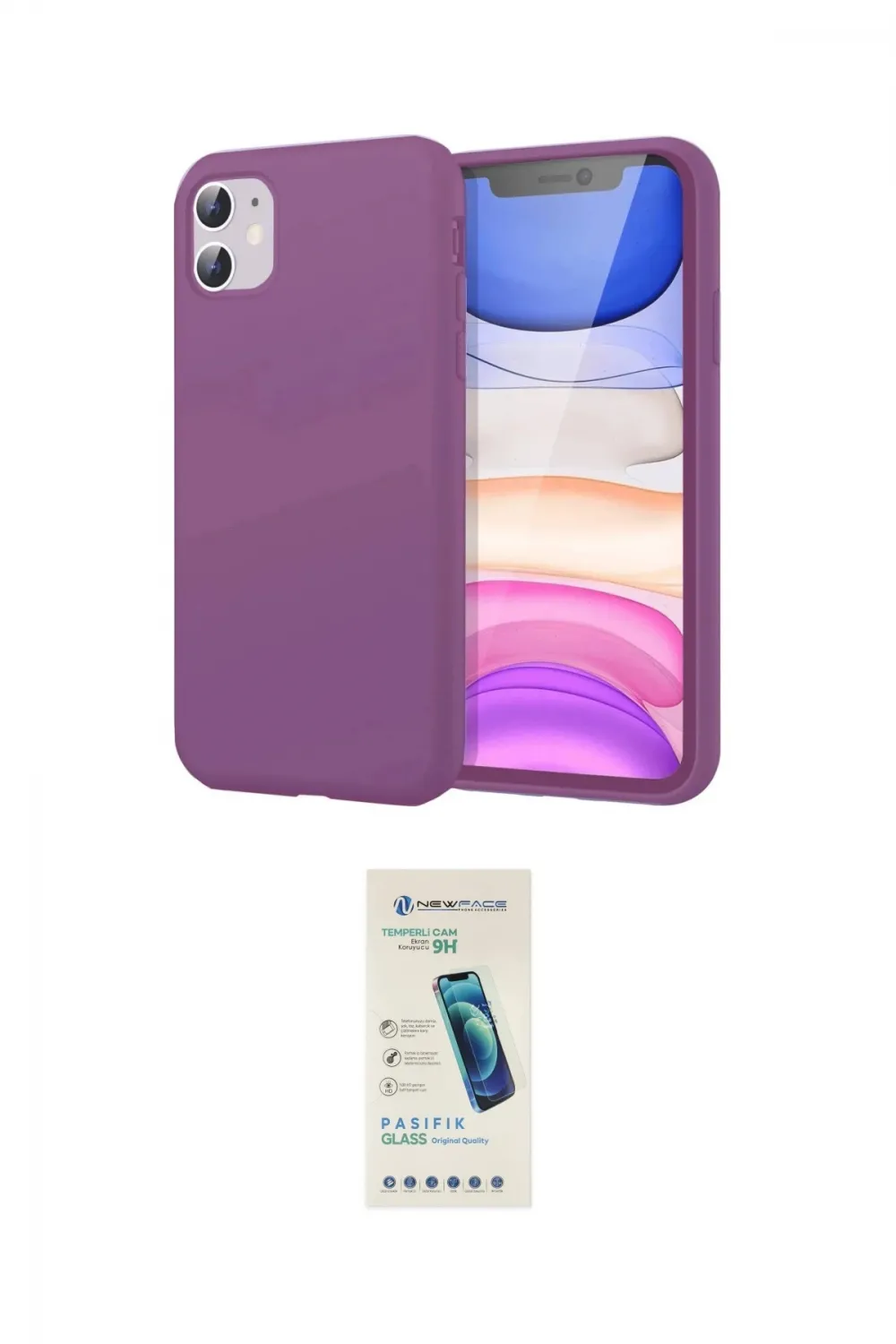 ieg™ iPhone 11 Kılıf Kozmos Yansıma Özel Seri - Şeffaf Pasifik Cam Ekran Koruyucu