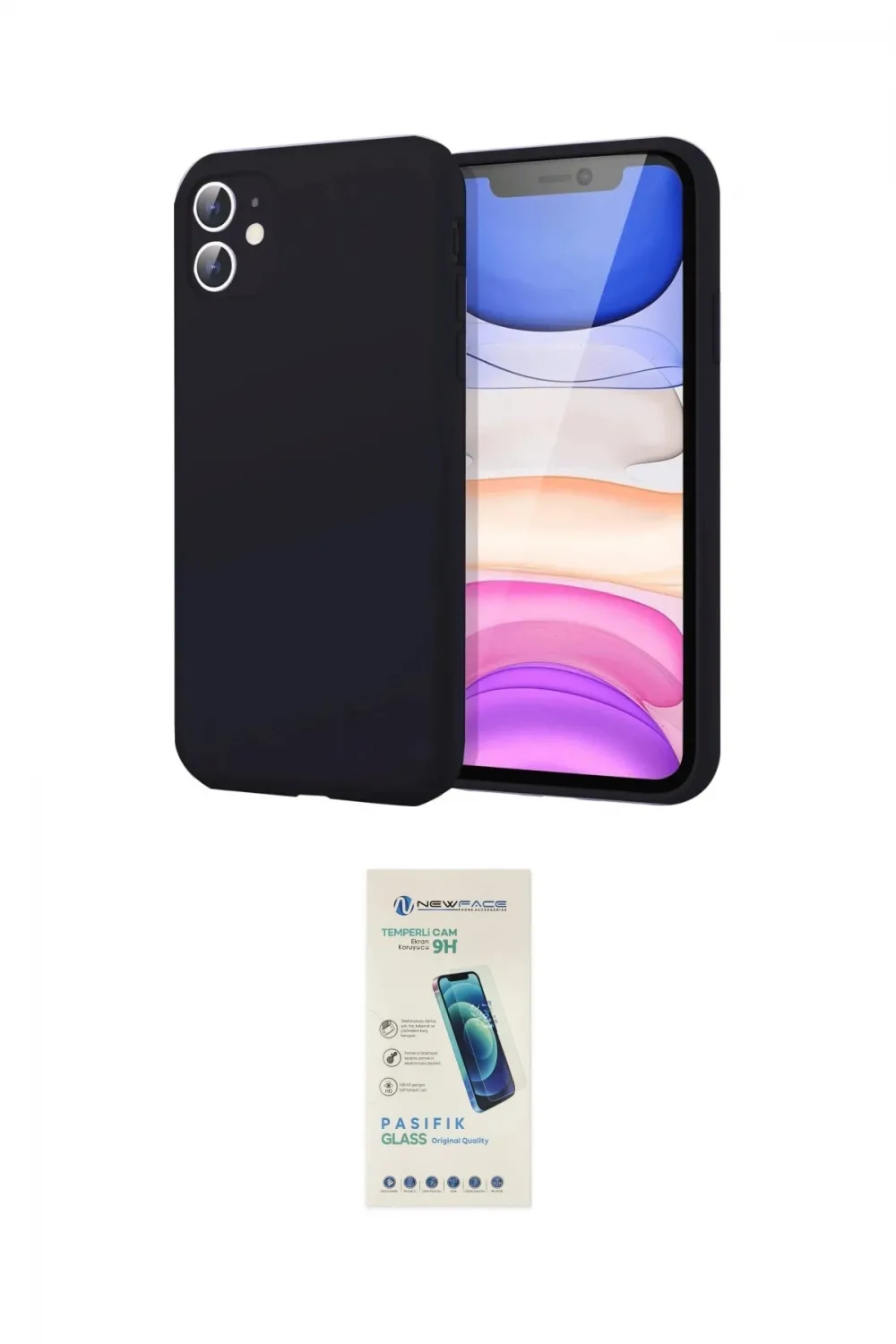 ieg™ iPhone 11 Kılıf Kozmos Yansıma Özel Seri - Şeffaf Pasifik Cam Ekran Koruyucu
