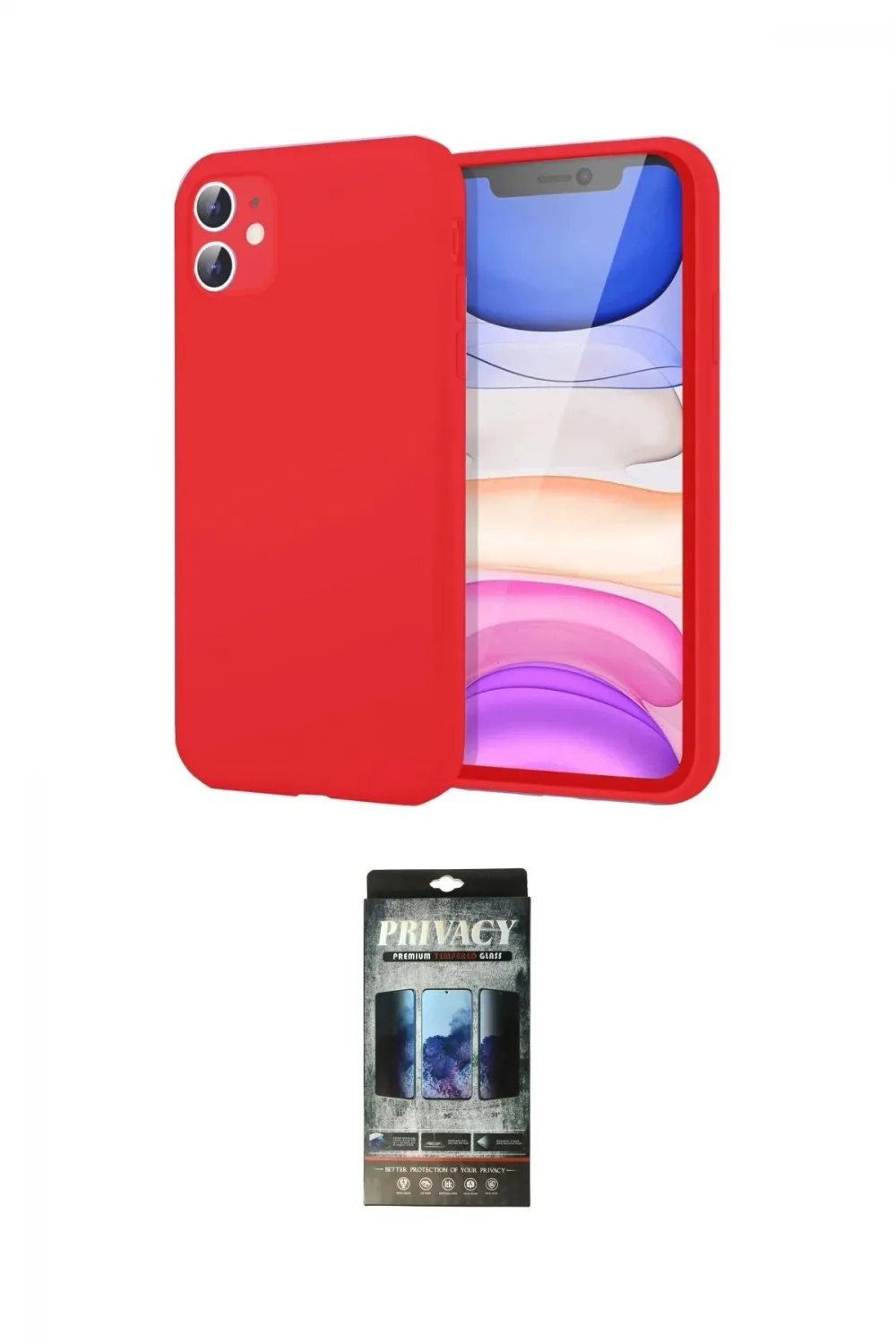 ieg™ iPhone 11 Kılıf Kozmos Yansıma Özel Seri - Siyah 34D Hayalet Izgaralı Cam