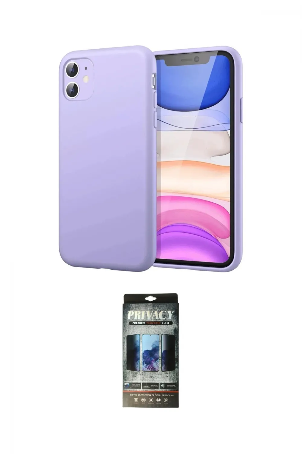 ieg™ iPhone 11 Kılıf Kozmos Yansıma Özel Seri - Siyah 34D Hayalet Izgaralı Cam