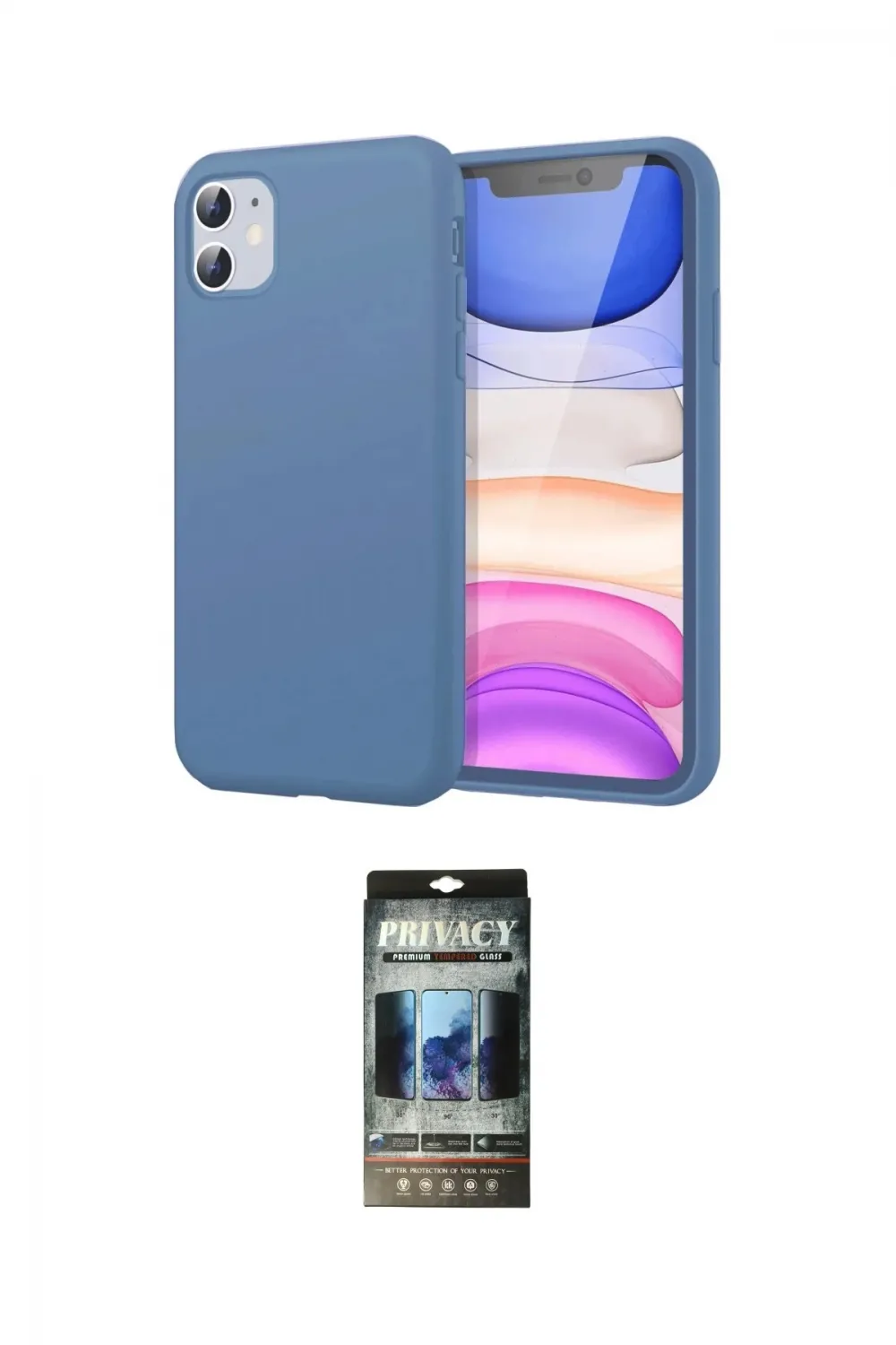 ieg™ iPhone 11 Kılıf Kozmos Yansıma Özel Seri - Siyah 34D Hayalet Izgaralı Cam