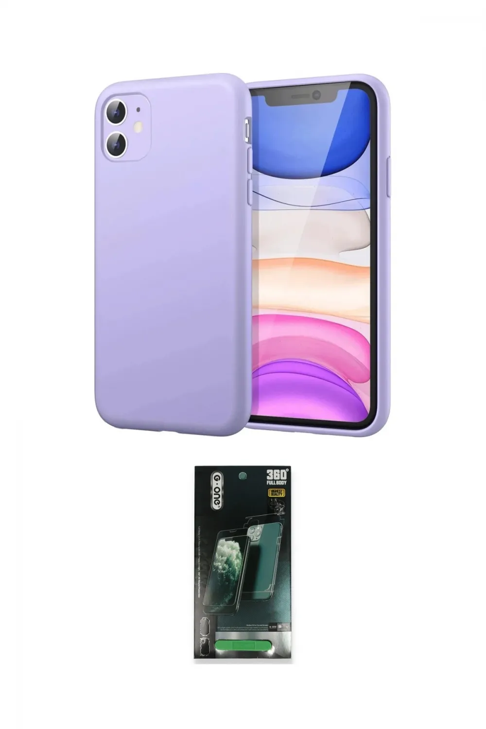 ieg™ iPhone 11 Kılıf Kozmos Yansıma Özel Seri - Siyah 360 Mat Full Body Arka Koruyucu