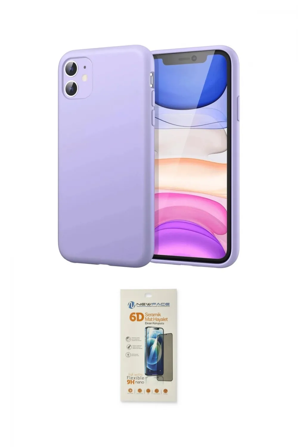 ieg™ iPhone 11 Kılıf Kozmos Yansıma Özel Seri - Siyah 6D Mat Seramik Hayalet Nano Ekran Koruyucu