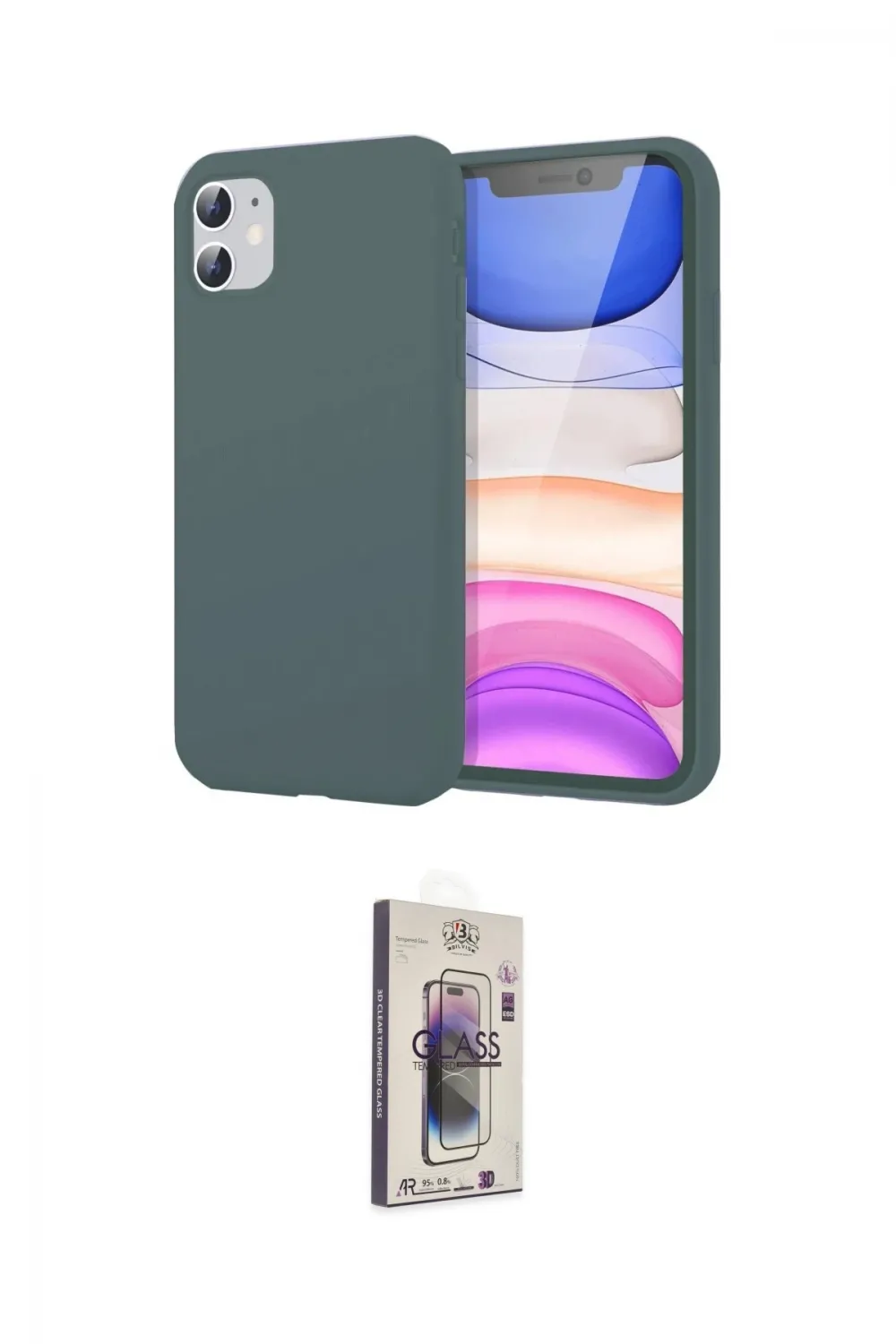 ieg™ iPhone 11 Kılıf Kozmos Yansıma Özel Seri - Siyah Bilvis 3D Cam Ekran Koruyucu