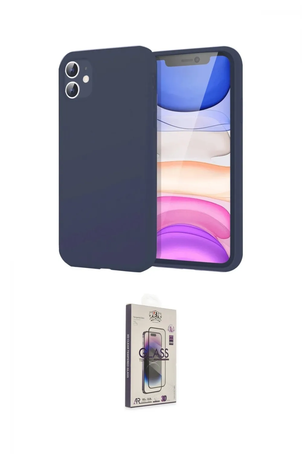 ieg™ iPhone 11 Kılıf Kozmos Yansıma Özel Seri - Siyah Bilvis 3D Cam Ekran Koruyucu