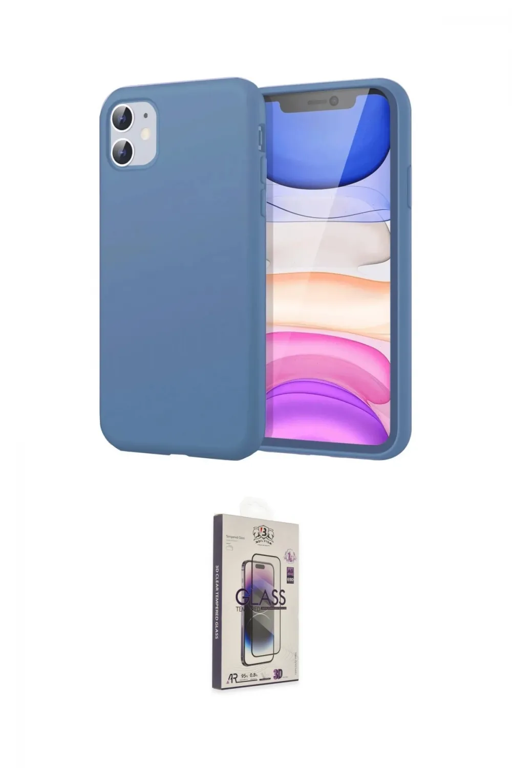 ieg™ iPhone 11 Kılıf Kozmos Yansıma Özel Seri - Siyah Bilvis 3D Cam Ekran Koruyucu