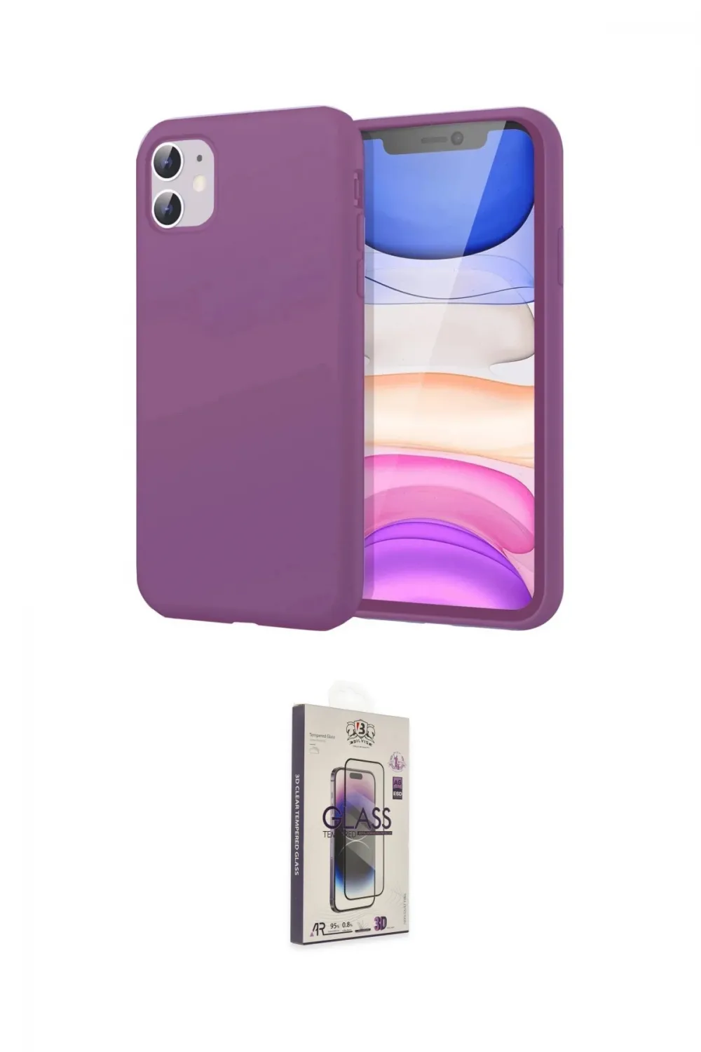 ieg™ iPhone 11 Kılıf Kozmos Yansıma Özel Seri - Siyah Bilvis 3D Cam Ekran Koruyucu