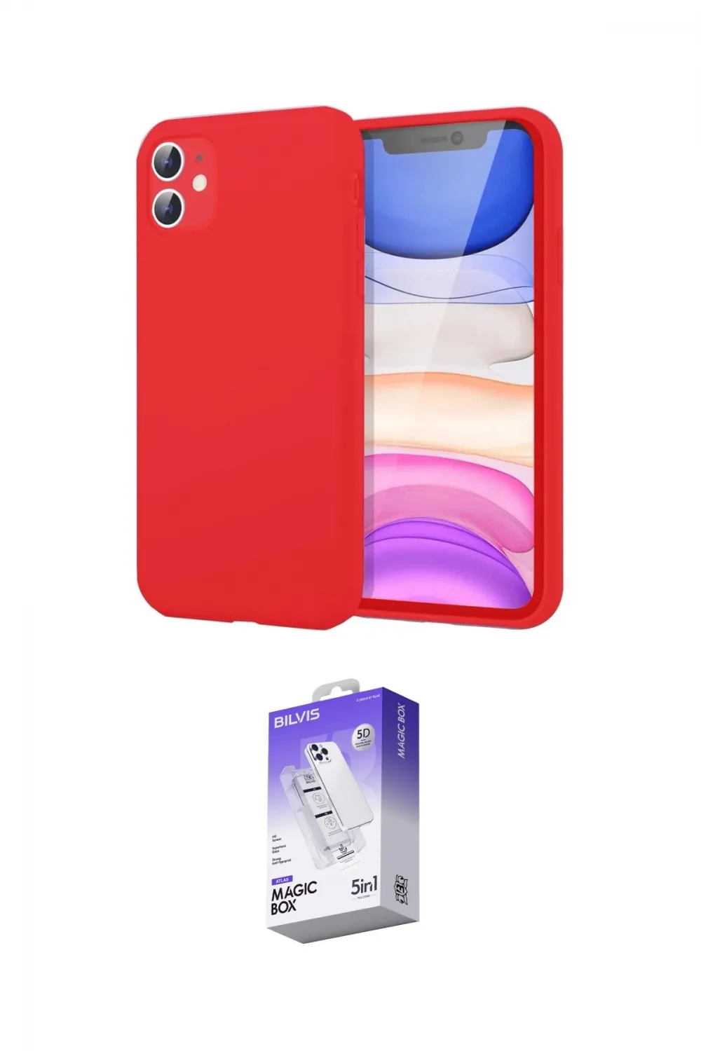 ieg™ iPhone 11 Kılıf Kozmos Yansıma Özel Seri - Siyah Bilvis 5in1 3D Magic Cam Ekran Koruyucu