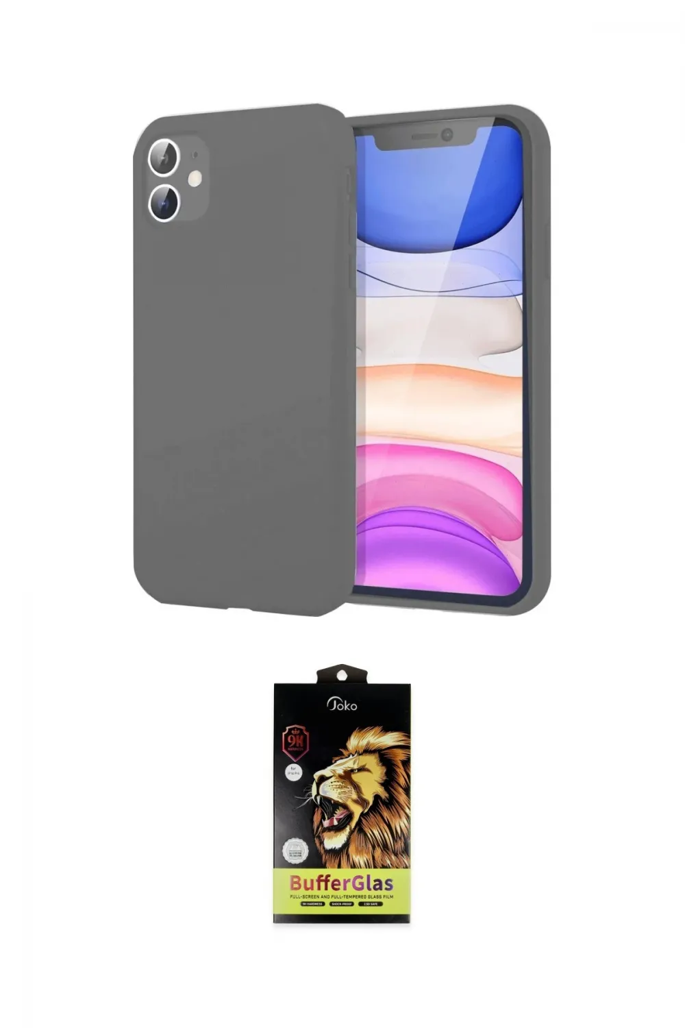 ieg™ iPhone 11 Kılıf Kozmos Yansıma Özel Seri - Siyah Buffer Cam Ekran Koruyucu