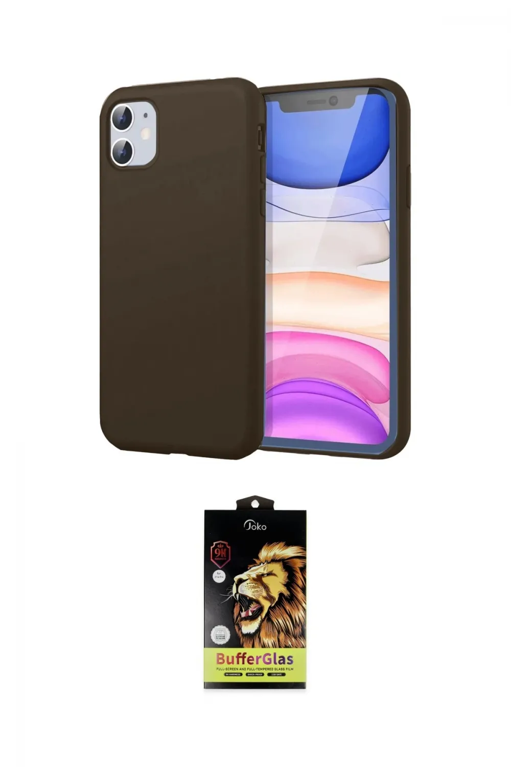 ieg™ iPhone 11 Kılıf Kozmos Yansıma Özel Seri - Siyah Buffer Cam Ekran Koruyucu