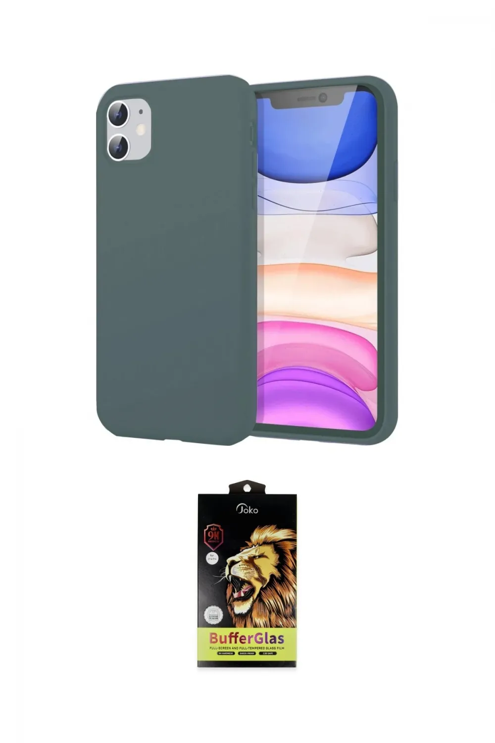 ieg™ iPhone 11 Kılıf Kozmos Yansıma Özel Seri - Siyah Buffer Cam Ekran Koruyucu