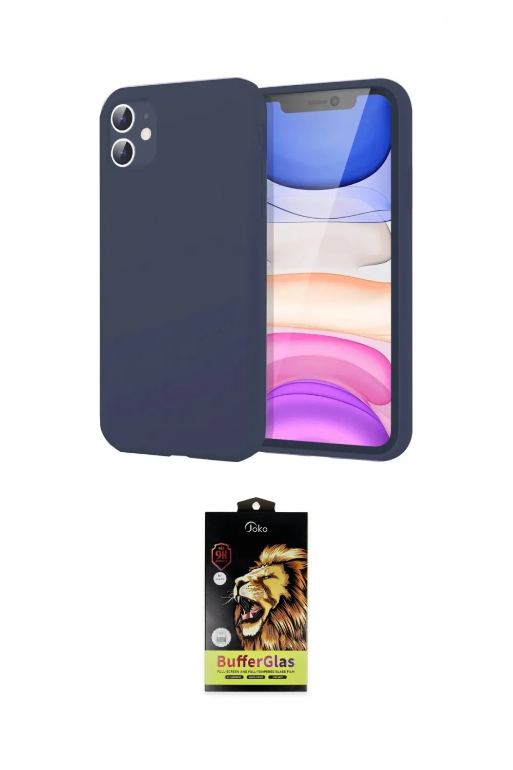 ieg™ iPhone 11 Kılıf Kozmos Yansıma Özel Seri - Siyah Buffer Cam Ekran Koruyucu