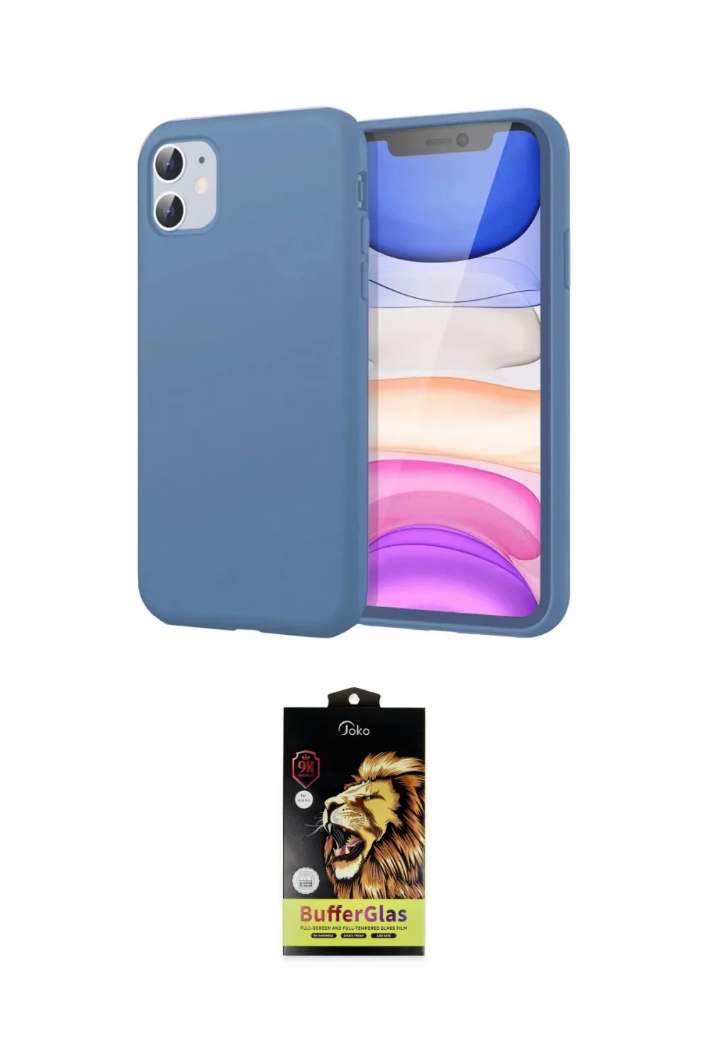 ieg™ iPhone 11 Kılıf Kozmos Yansıma Özel Seri - Siyah Buffer Cam Ekran Koruyucu