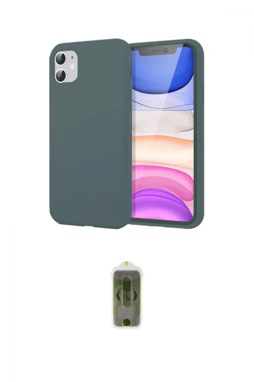 ieg™ iPhone 11 Kılıf Kozmos Yansıma Özel Seri - Siyah Joko Magic 5D Hayalet Cam