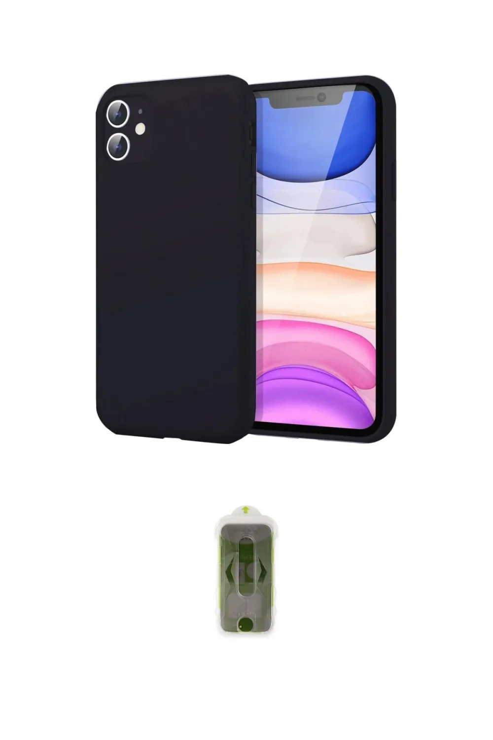 ieg™ iPhone 11 Kılıf Kozmos Yansıma Özel Seri - Siyah Joko Magic 5D Hayalet Cam