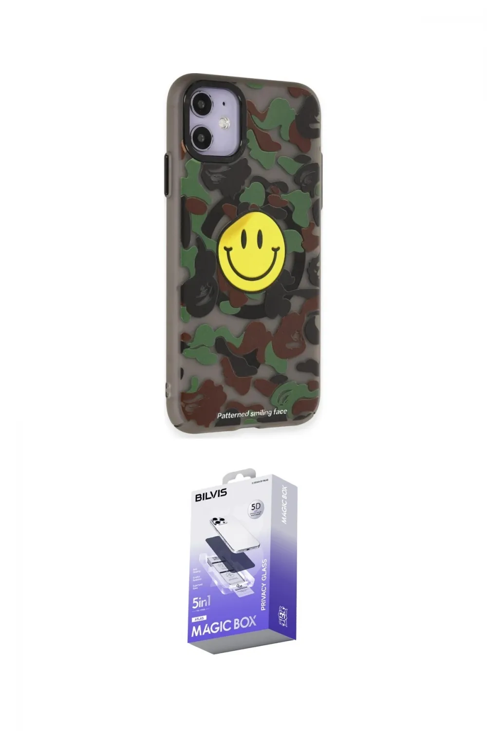 ieg™ iPhone 11 Kılıf Nova Doku Koleksiyonu - Siyah Bilvis 5in1 5D Magic Hayalet Cam Ekran Koruyucu