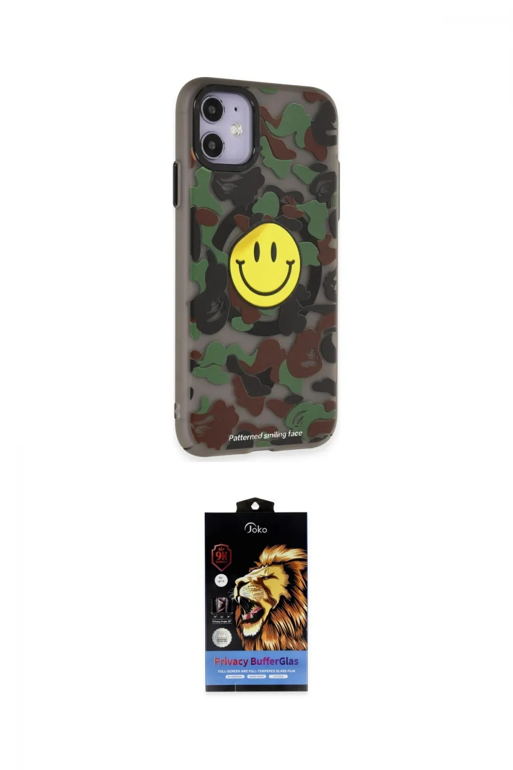 ieg™ iPhone 11 Kılıf Nova Doku Koleksiyonu - Siyah Buffer Hayalet Cam Ekran Koruyucu