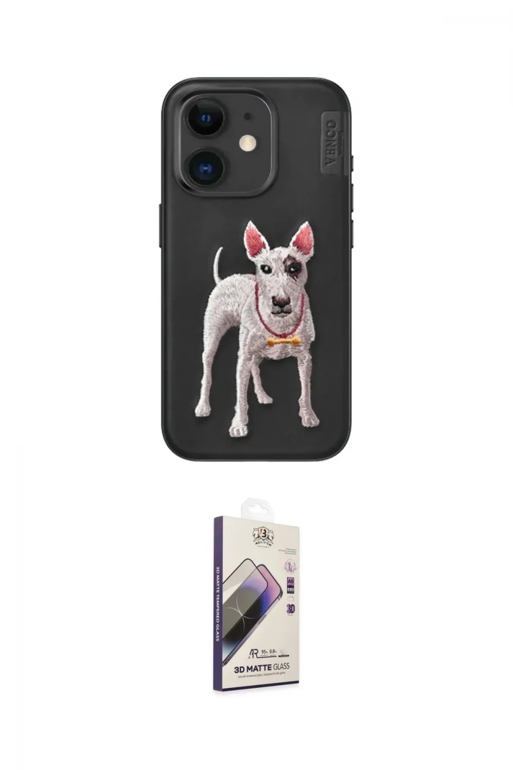 ieg™ iPhone 11 Kılıf Nova Form Koleksiyonu - Siyah Bilvis 3D Mat Cam Ekran Koruyucu