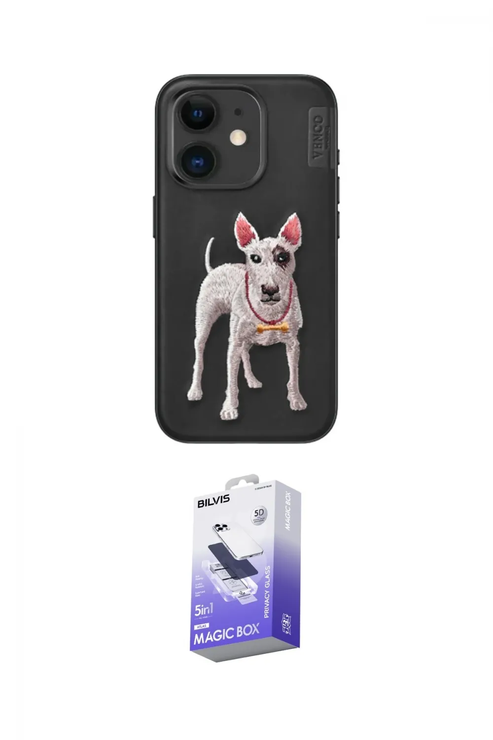ieg™ iPhone 11 Kılıf Nova Form Koleksiyonu - Siyah Bilvis 5in1 5D Magic Hayalet Cam Ekran Koruyucu